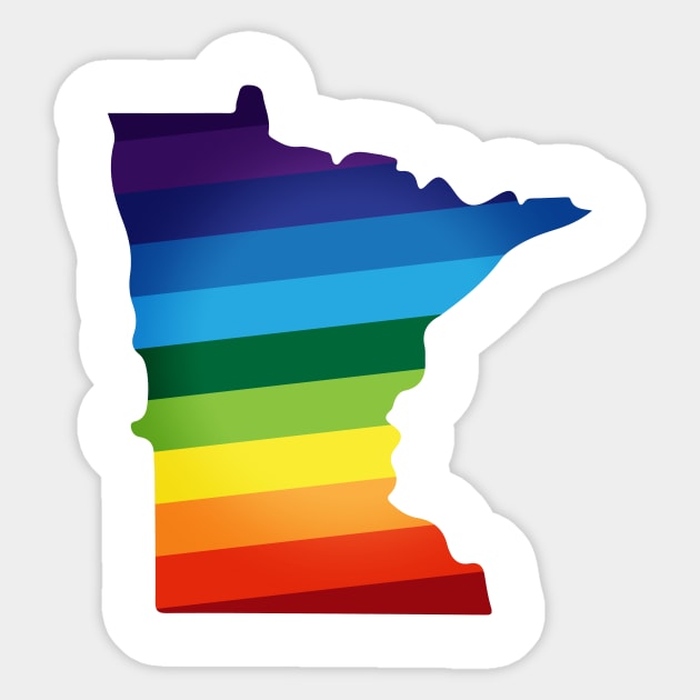 Minnesota Rainbow Flag LGBT Pride Sticker by macshoptee